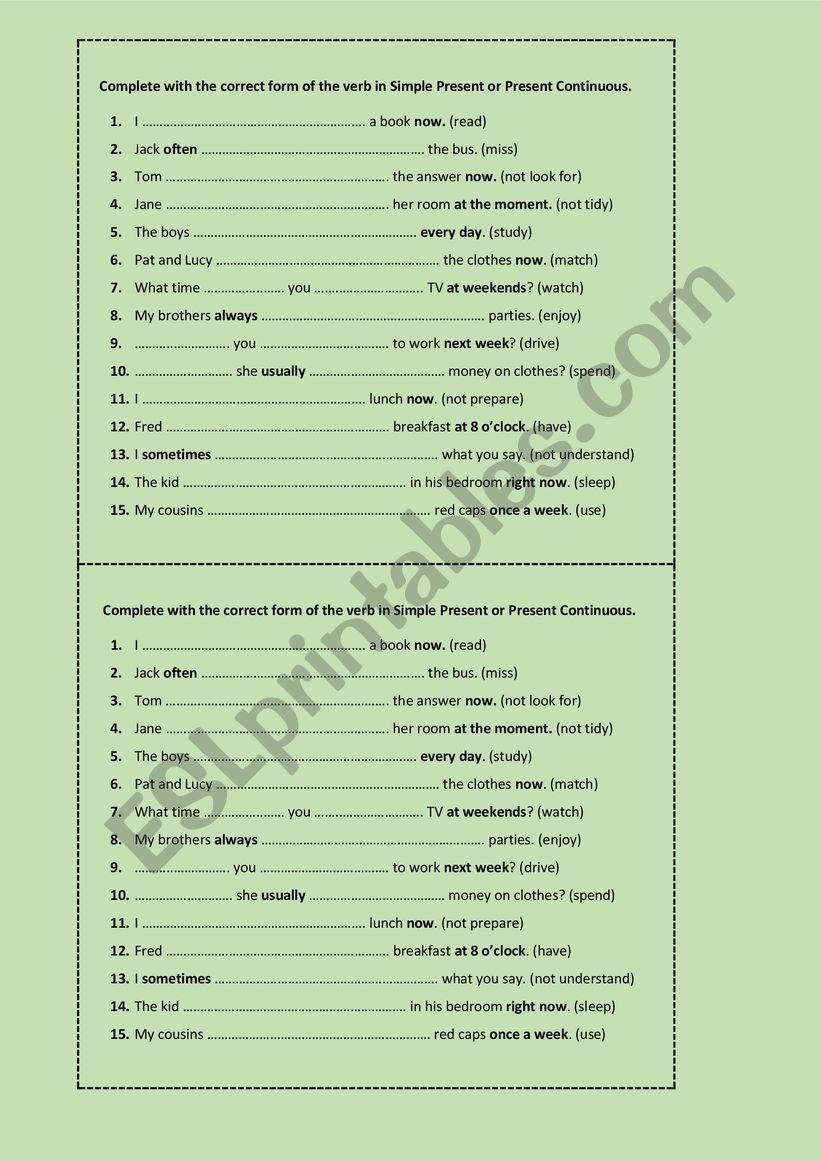 Simple Present or Present Continuous