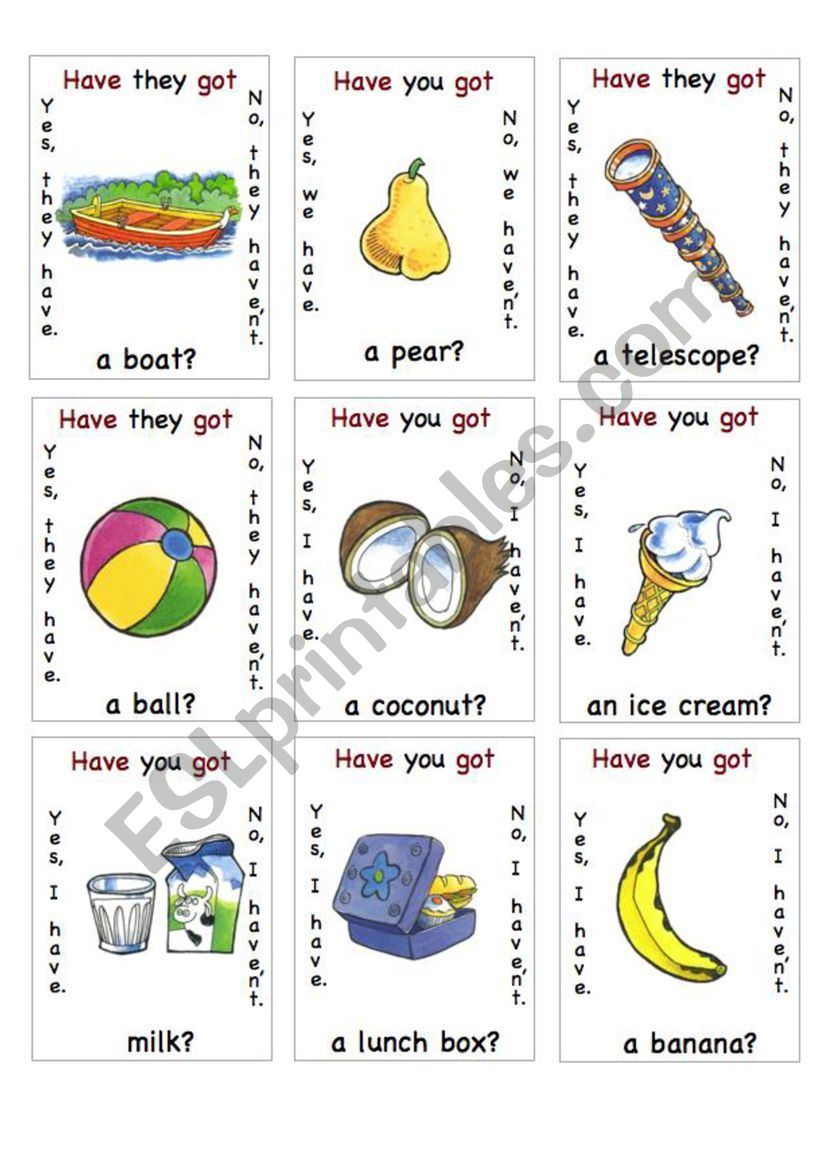 have got go fish cards 1 worksheet