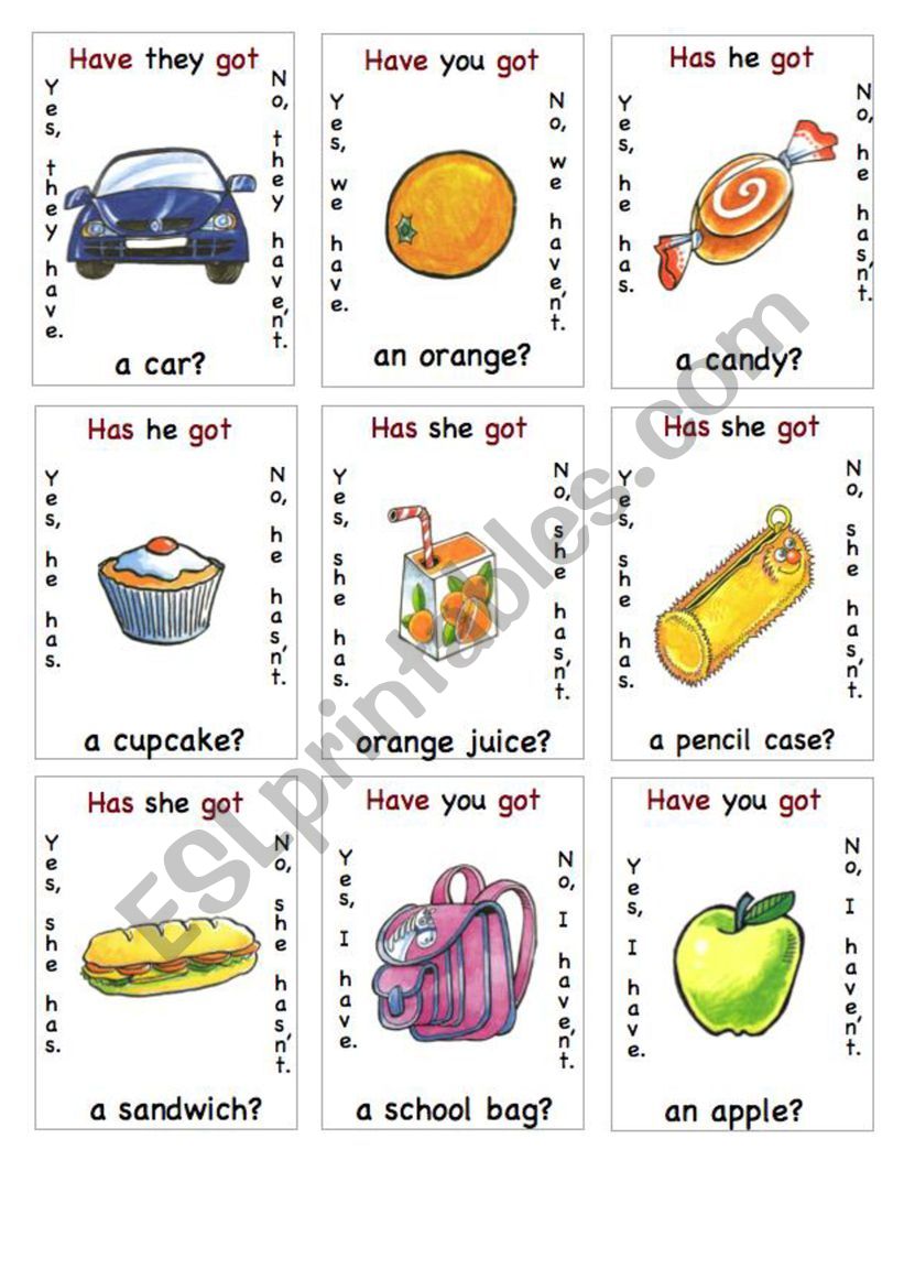 have got go fish cards 2 worksheet