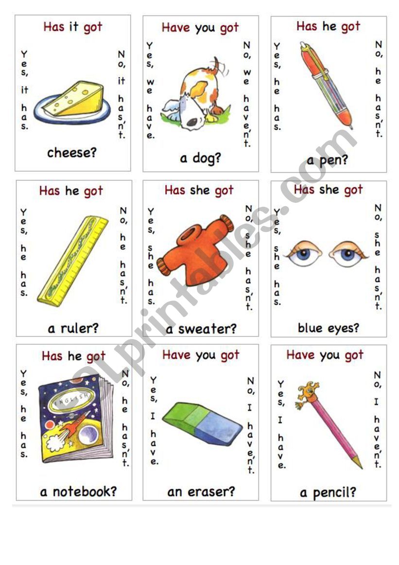 have got go fish cards 3 worksheet