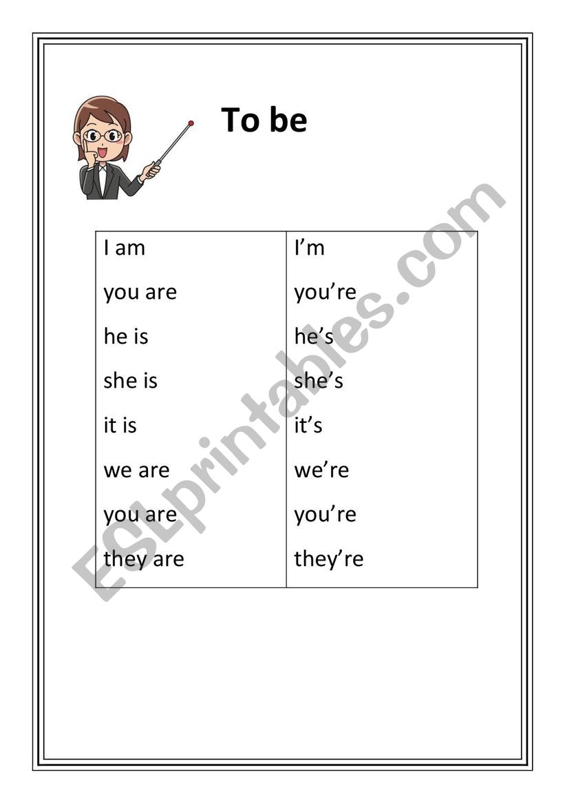 To be worksheet