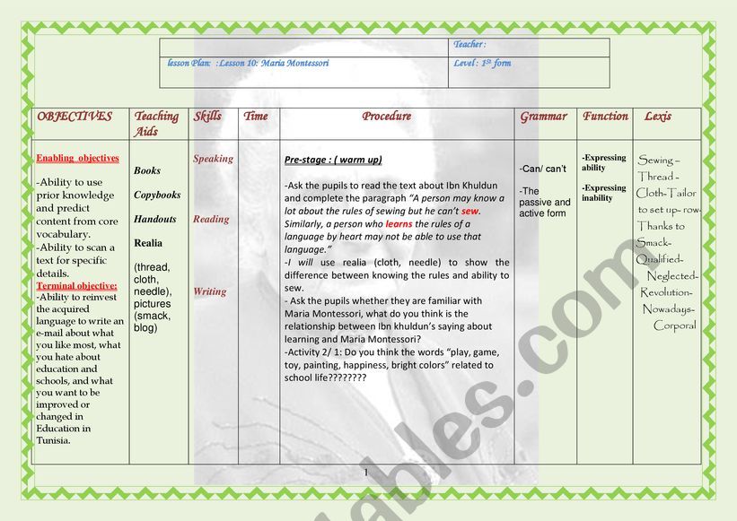 Montessori Lesson Plans Lesson Plans Learning - Vrogue