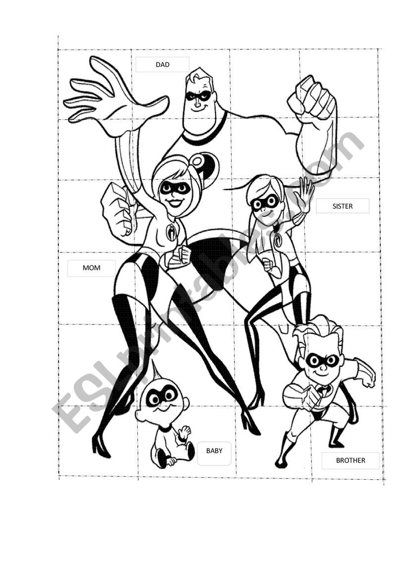 The incredibles puzzle worksheet