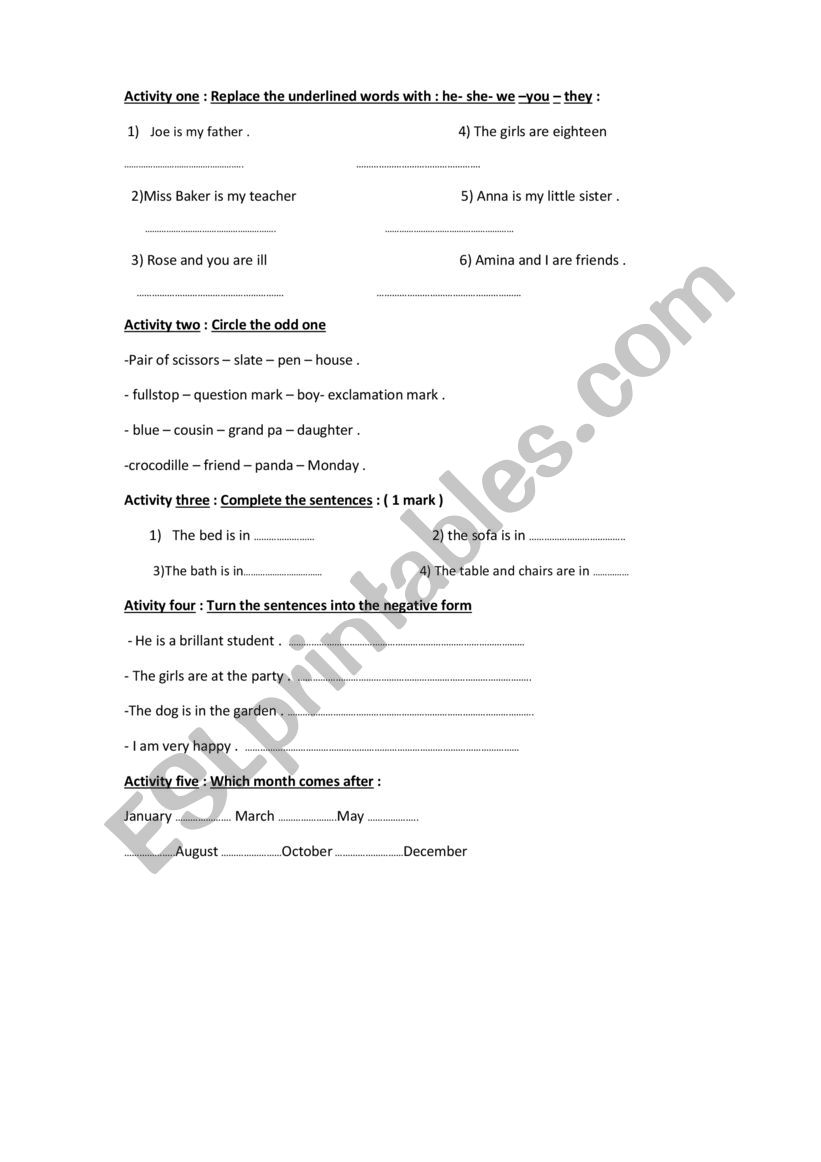 language worksheet