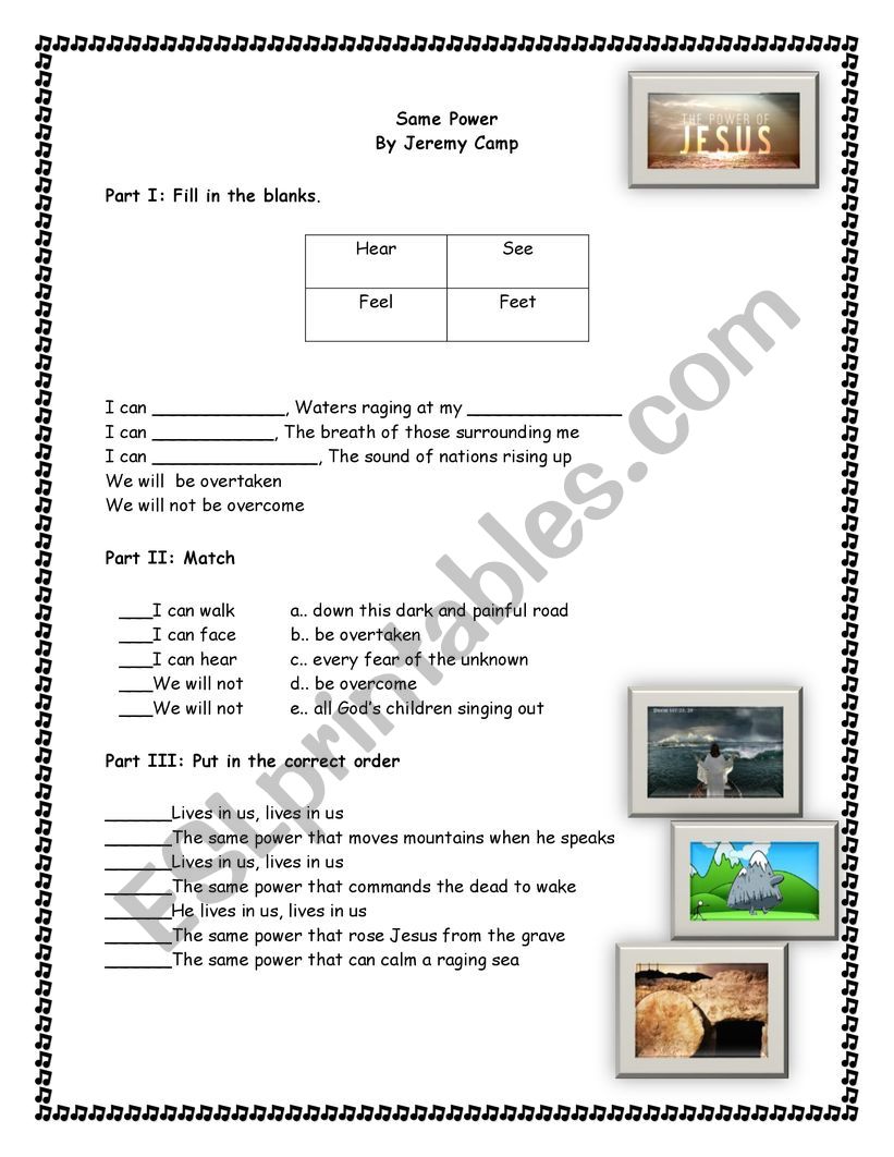 Same Power by Jeremy Camp (Music Activity)