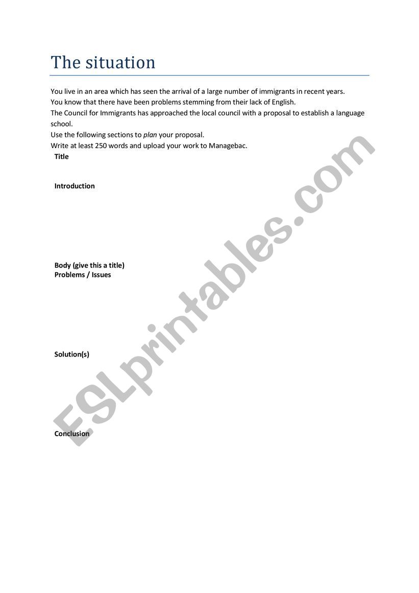 Proposal worksheet worksheet