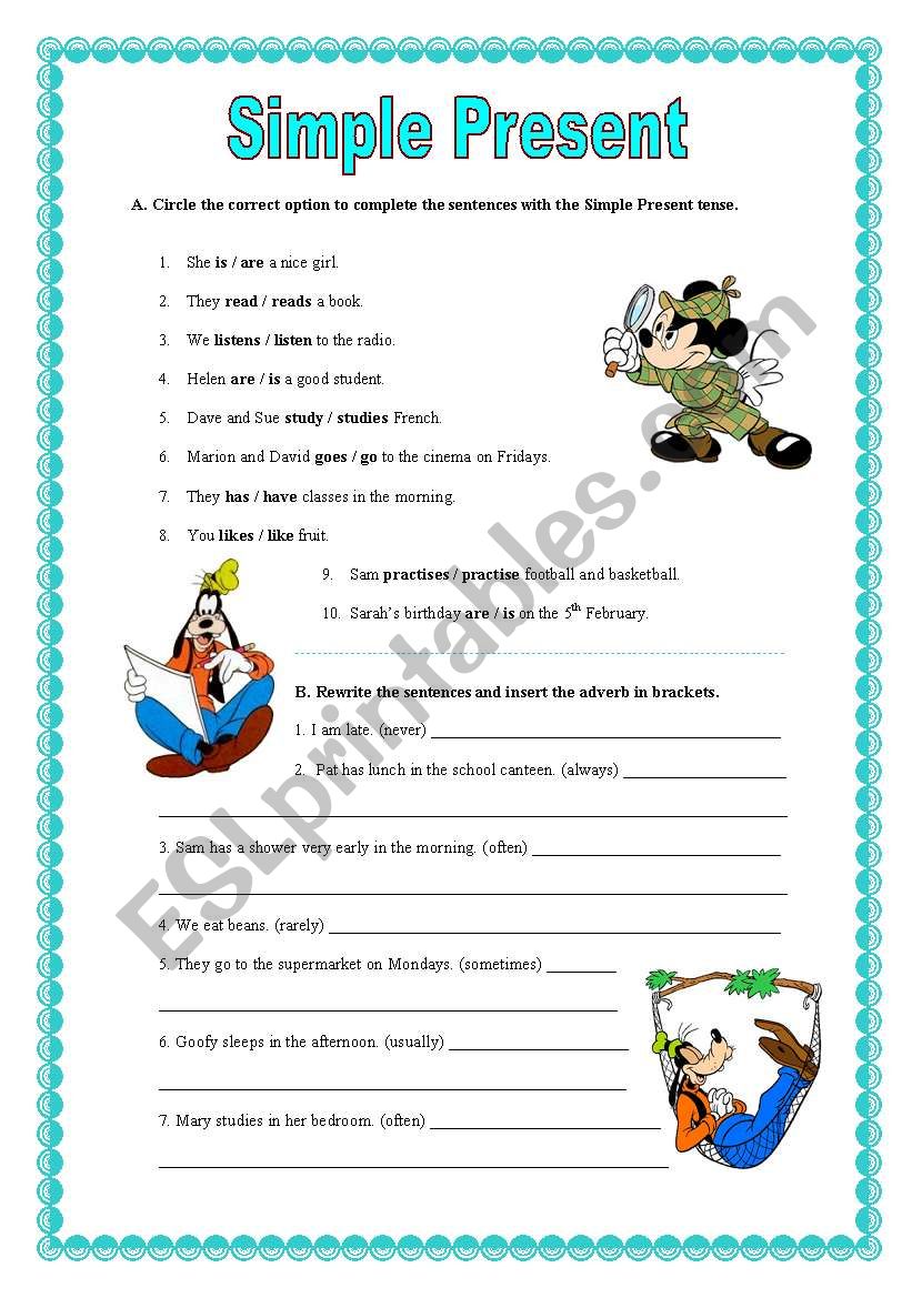 Simple Present  (23.08.08) worksheet