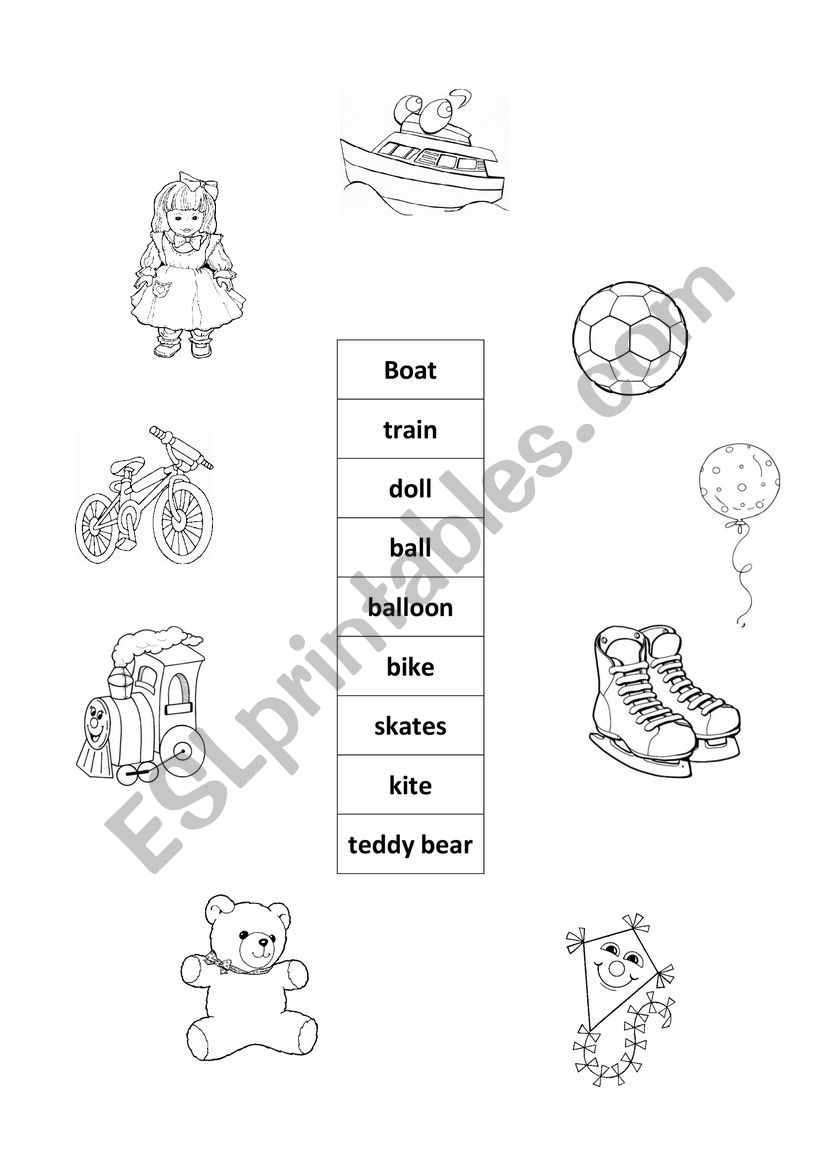 Toys match worksheet