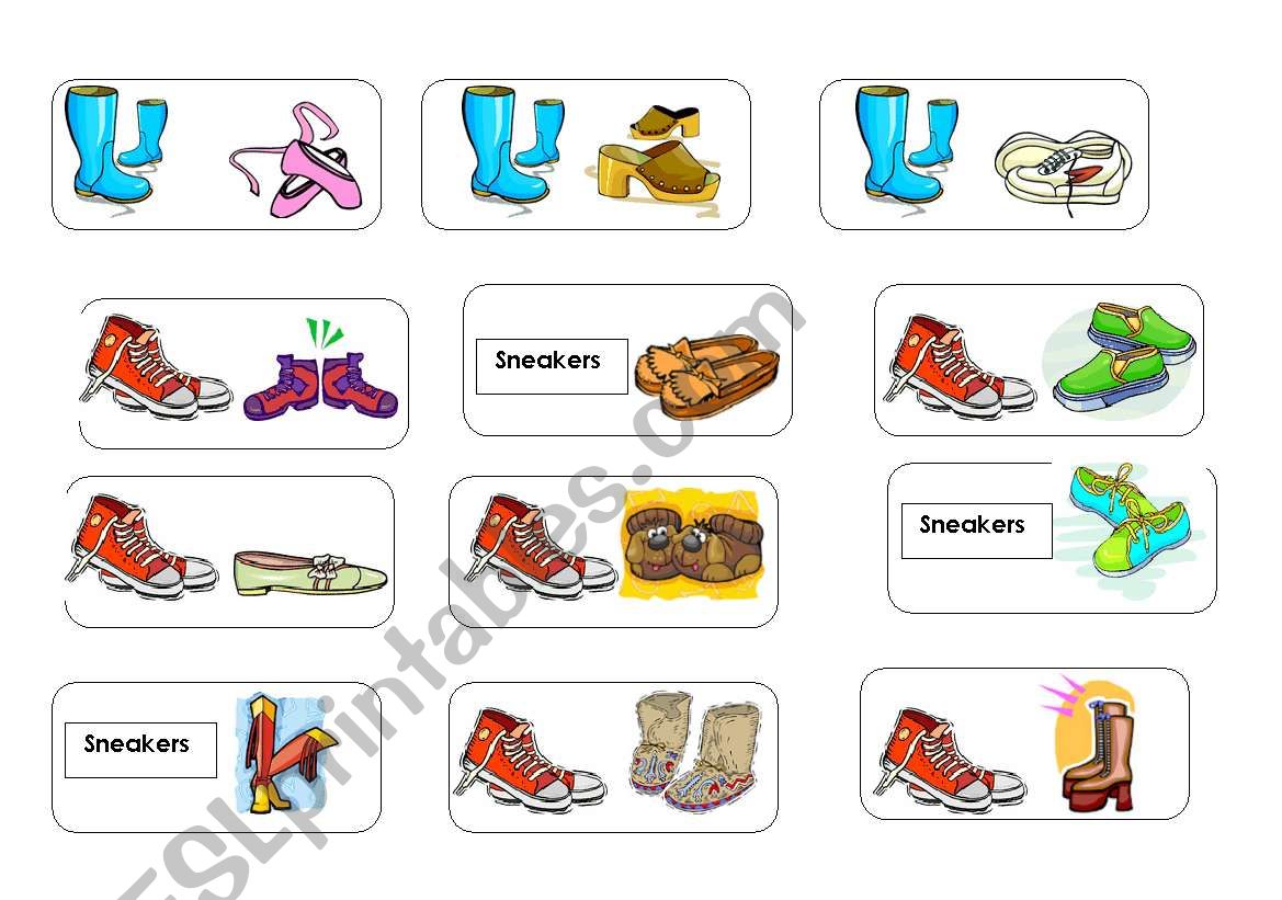 Shoes Domino ( 2 of 4 ) worksheet