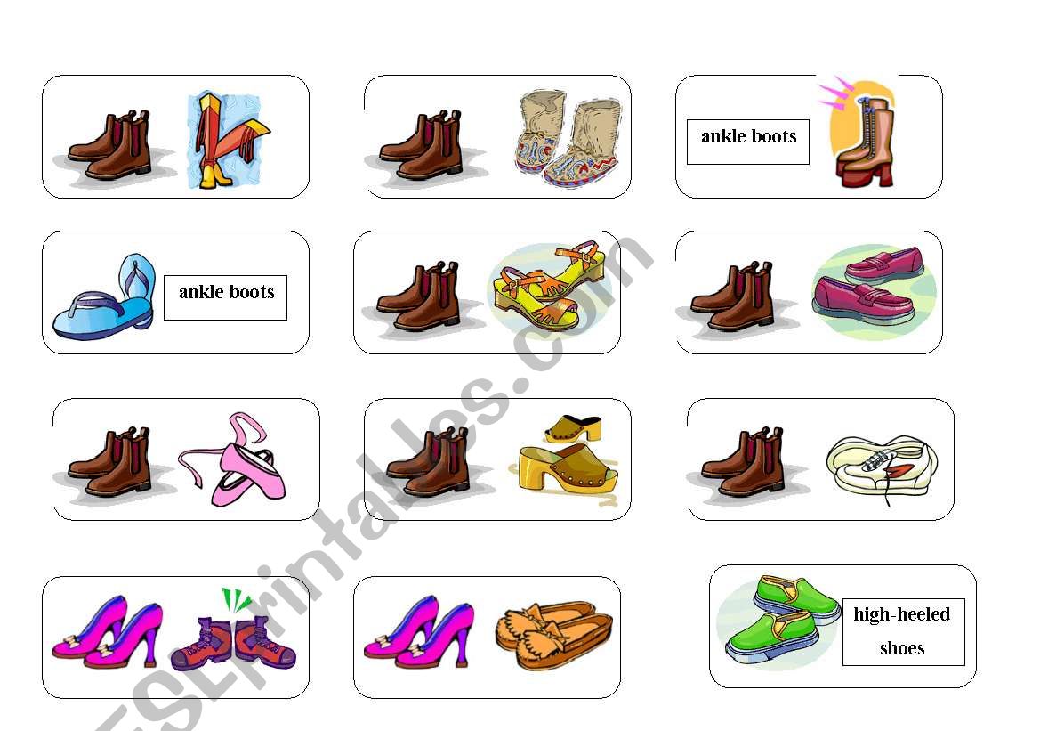 Shoes Domino ( 3 of 4 ) worksheet