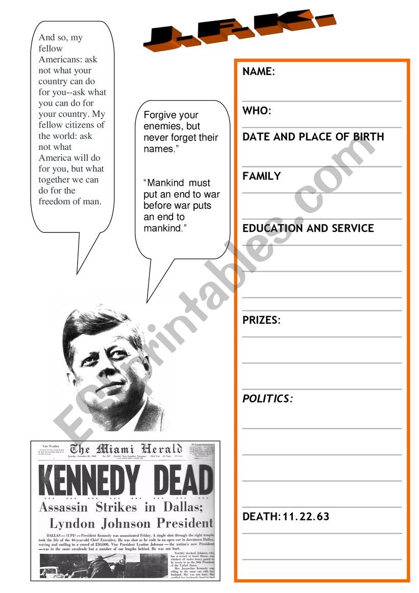 11.22.63 J.F.K. worksheet