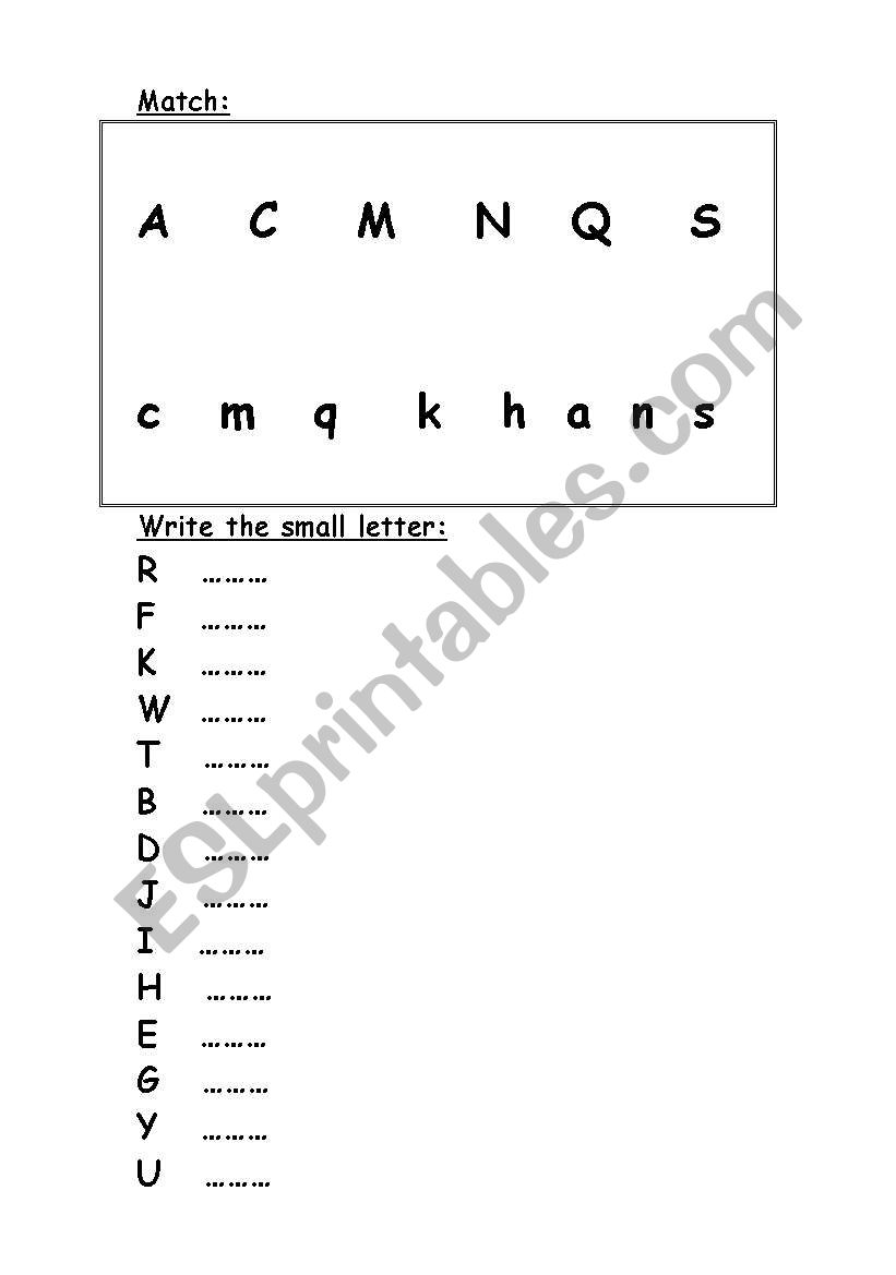 alphabet worksheet