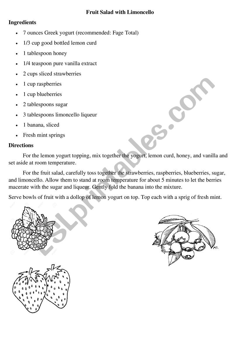 Fruit Salad worksheet