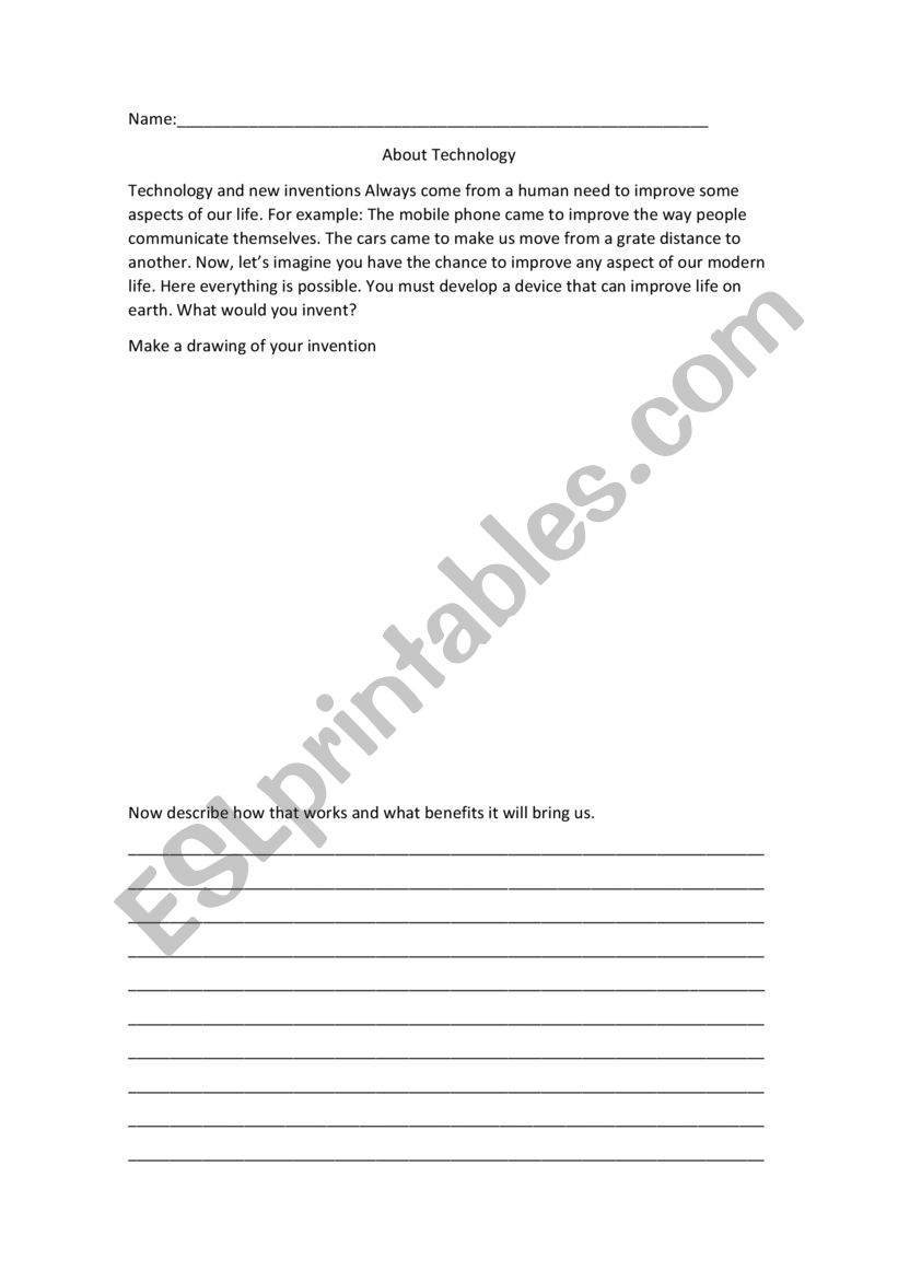 Technology worksheet