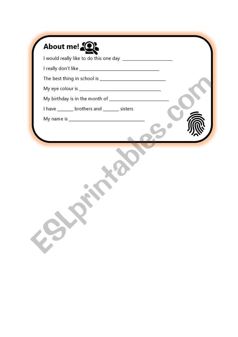 Introduction game worksheet