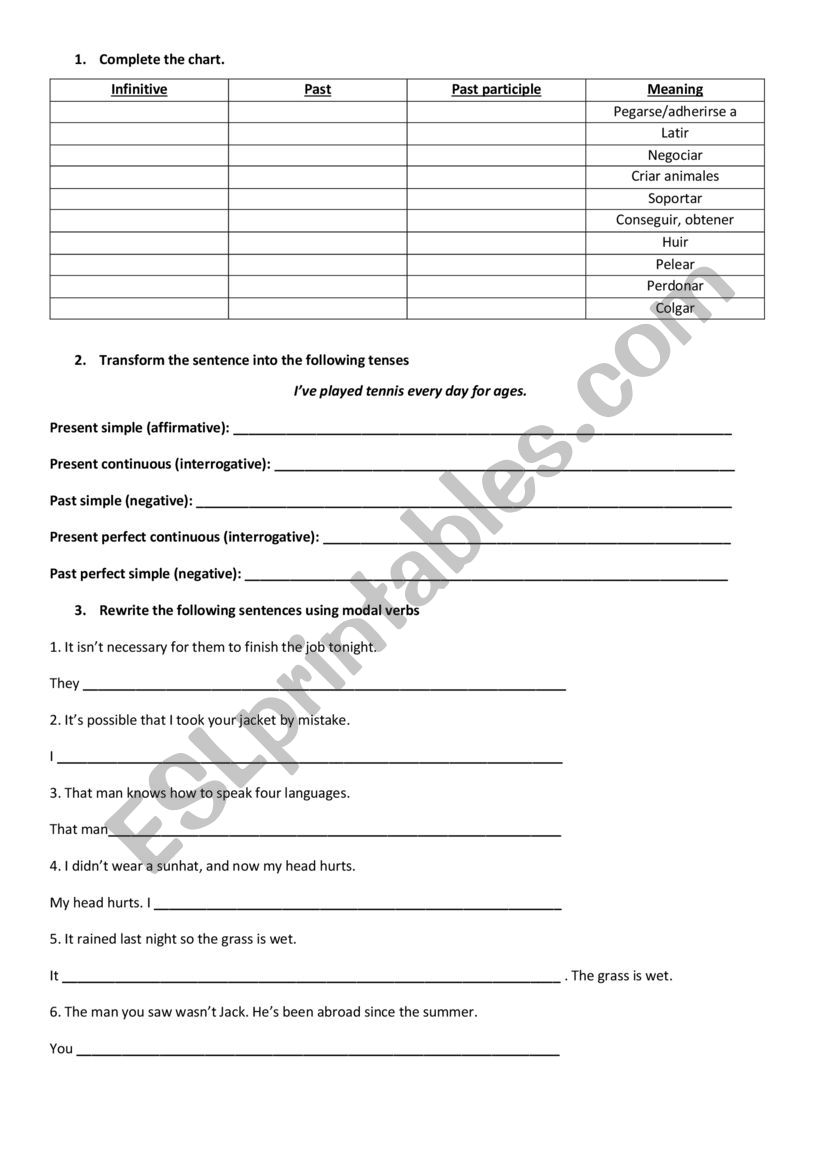 intermediate revision worksheet