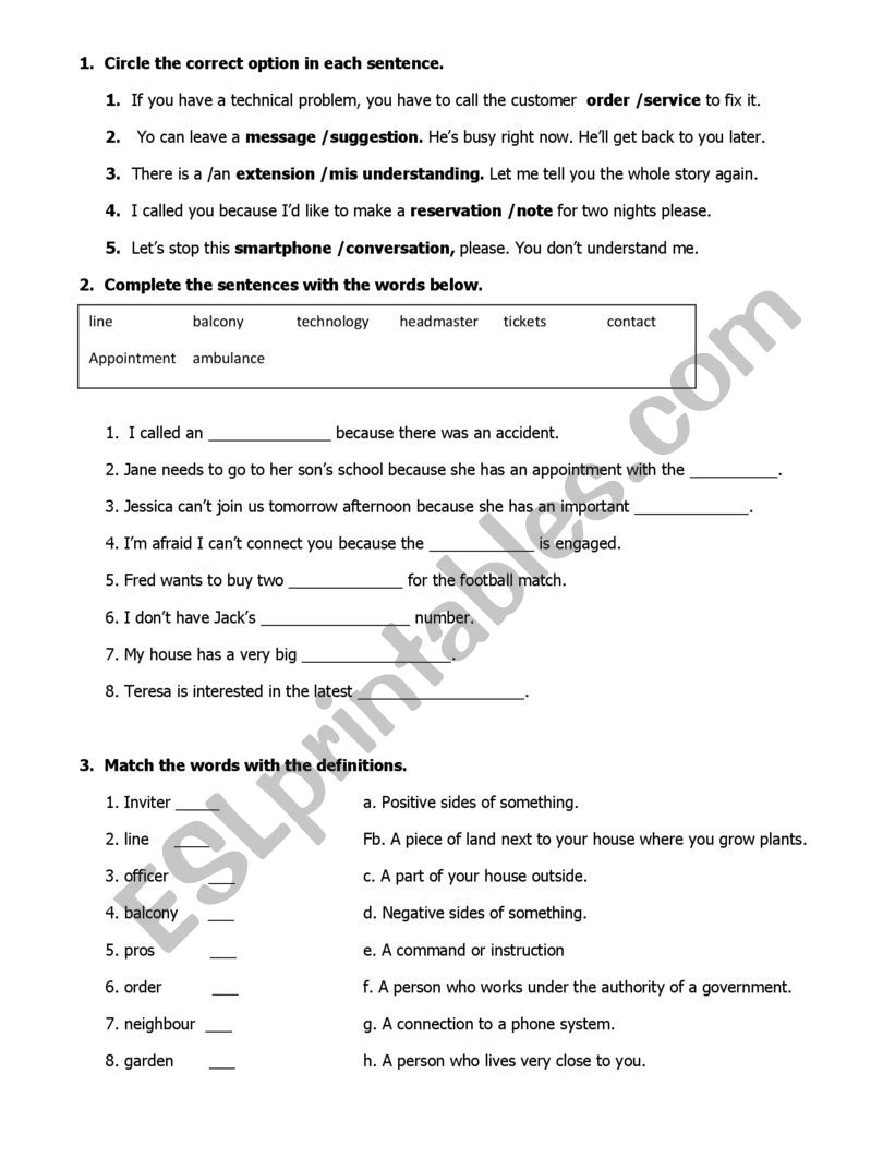 LGS preparation 2 worksheet