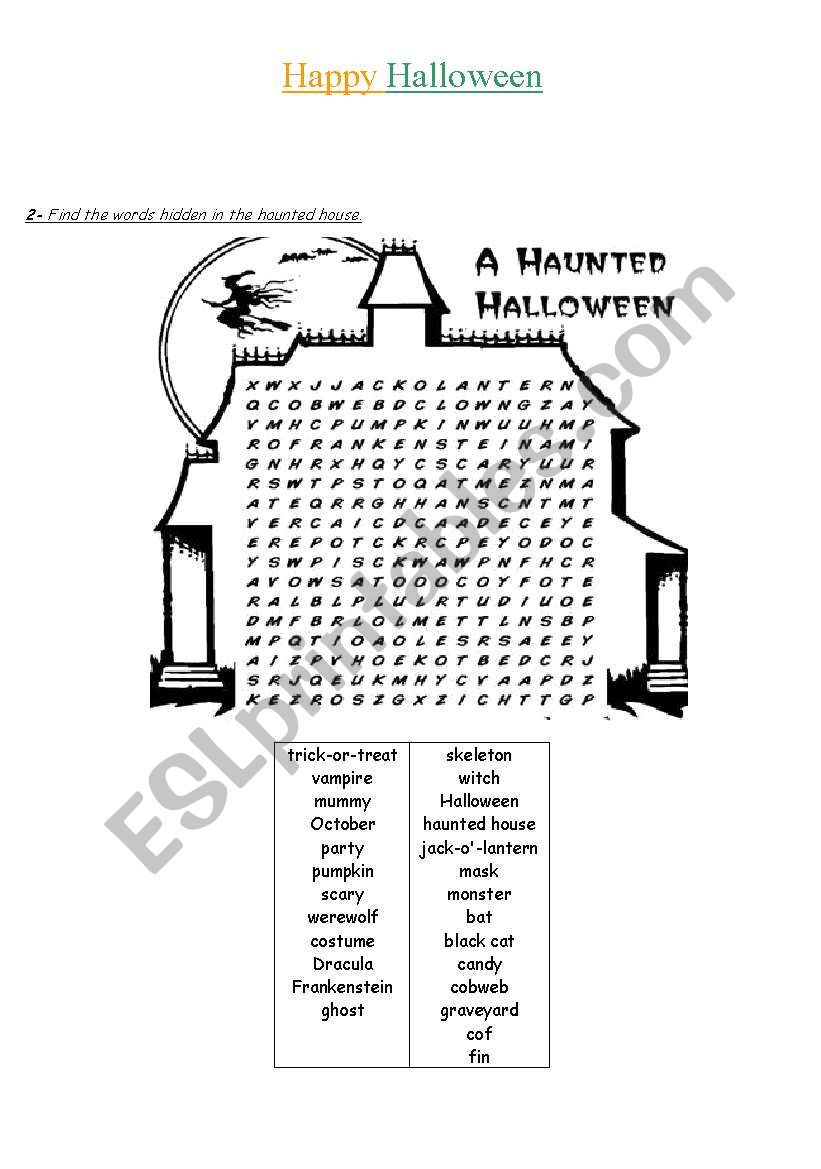 halloween 2 worksheet