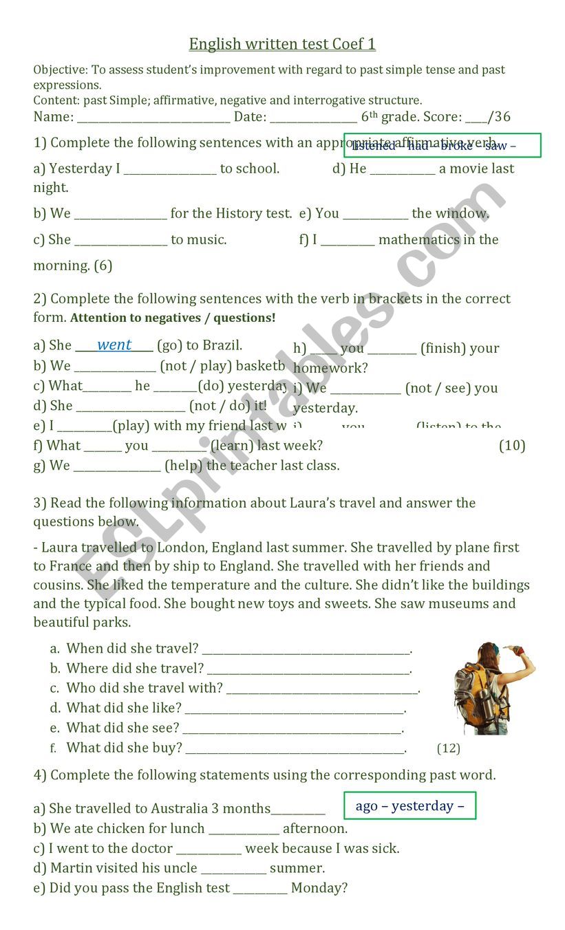 Past Simple Exercises worksheet