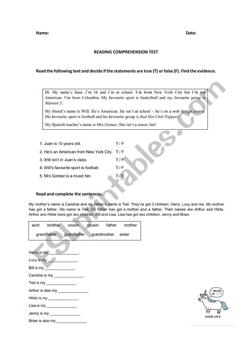 Basic review worksheet