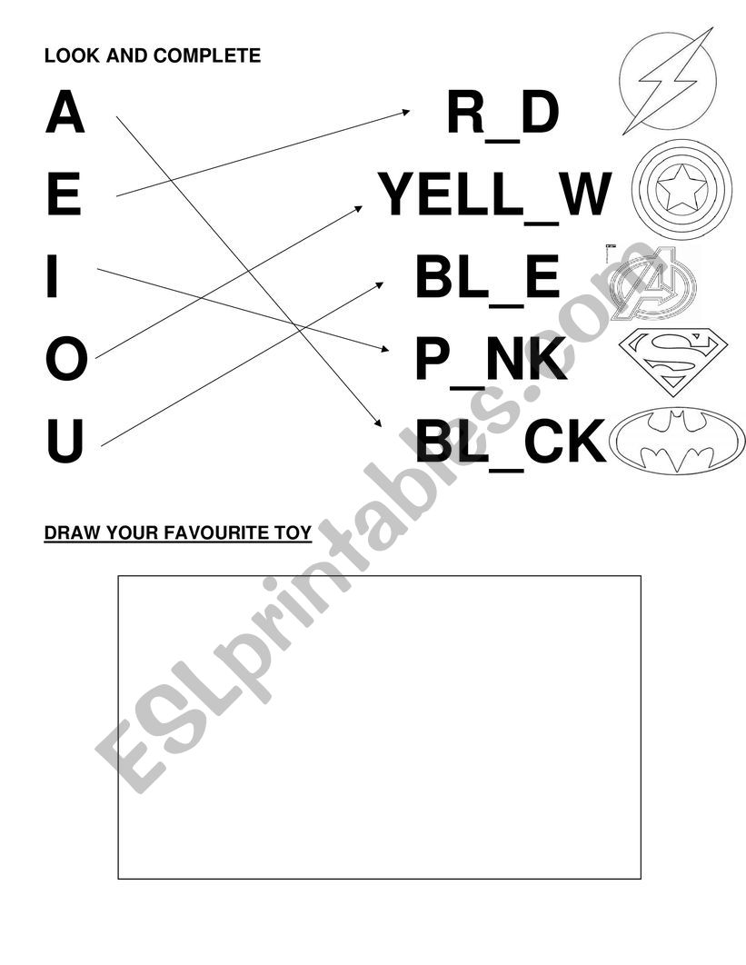my colourful hero worksheet