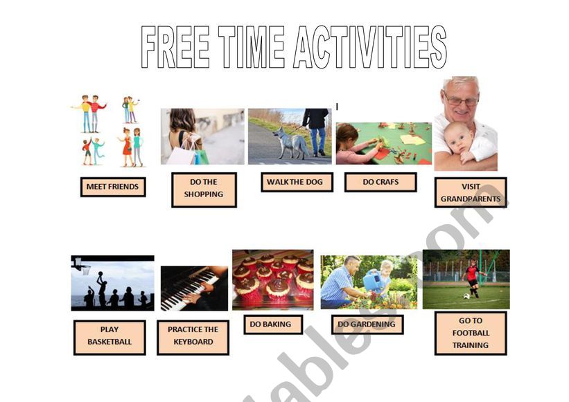 FREE TIME ACTIVITIES VOCABULARY BANK