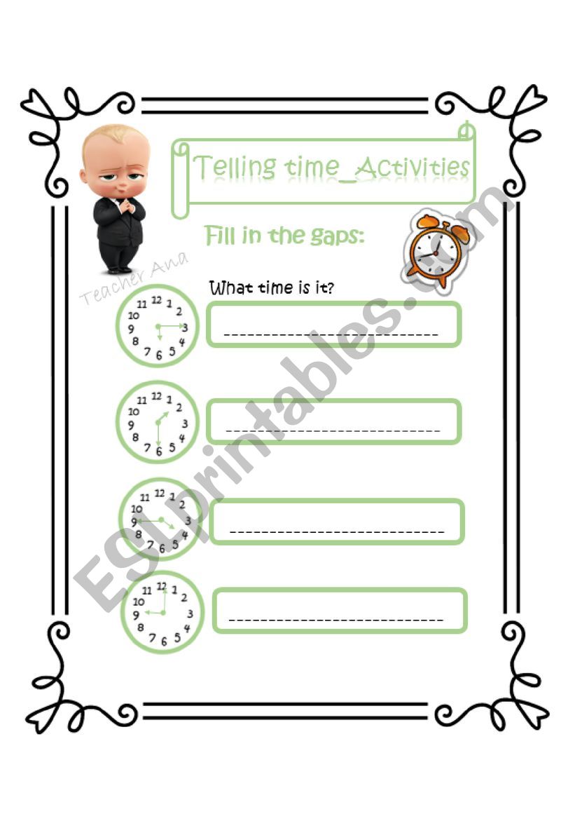 telling time(part 2) worksheet