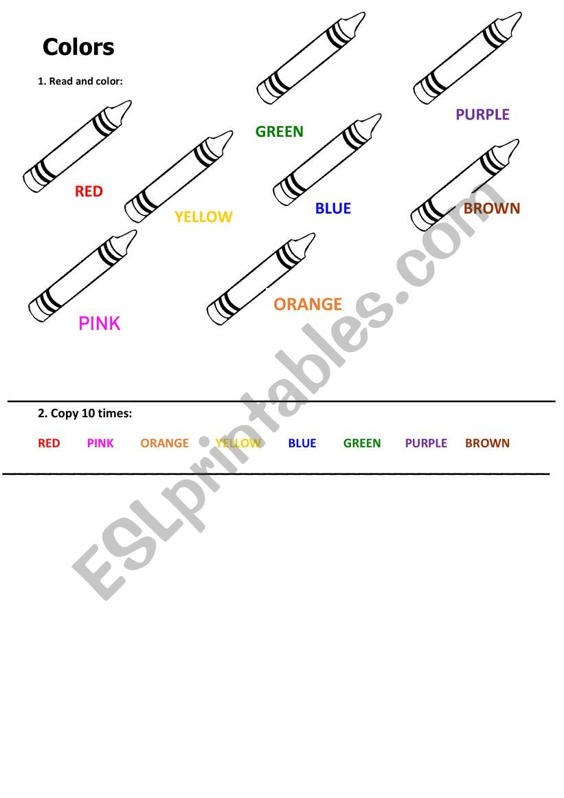 Colors for Kids worksheet