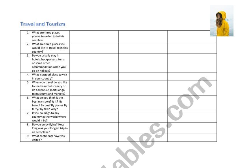 Travel Mill drill worksheet