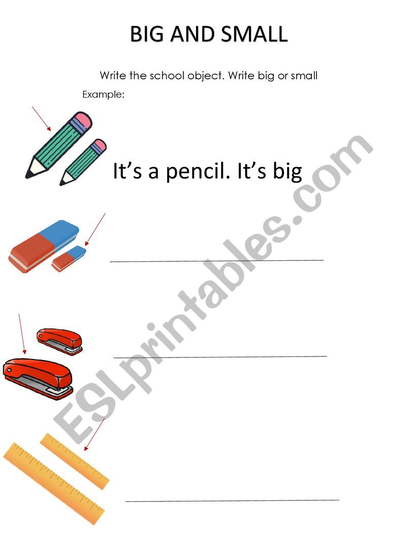 Big and Small Worksheets - Academy Worksheets