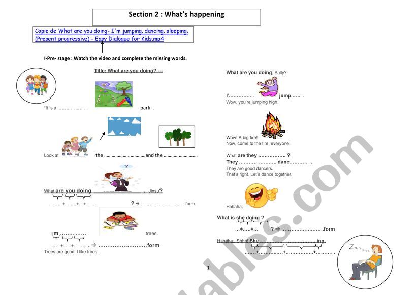 whats happening worksheet