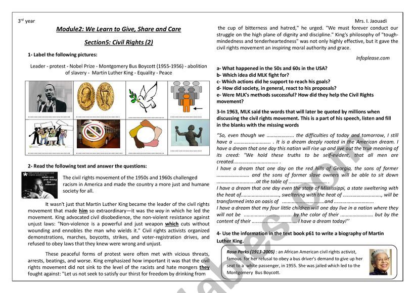 Module 2 we learn to give, share and care