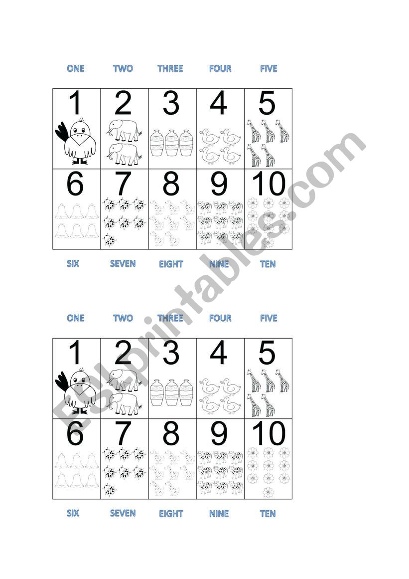 Numbers 1-10 worksheet