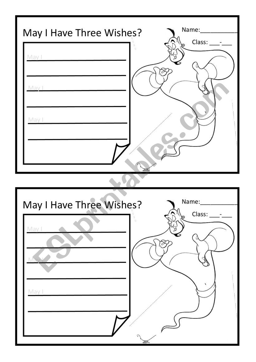 aladdin wish writing task worksheet