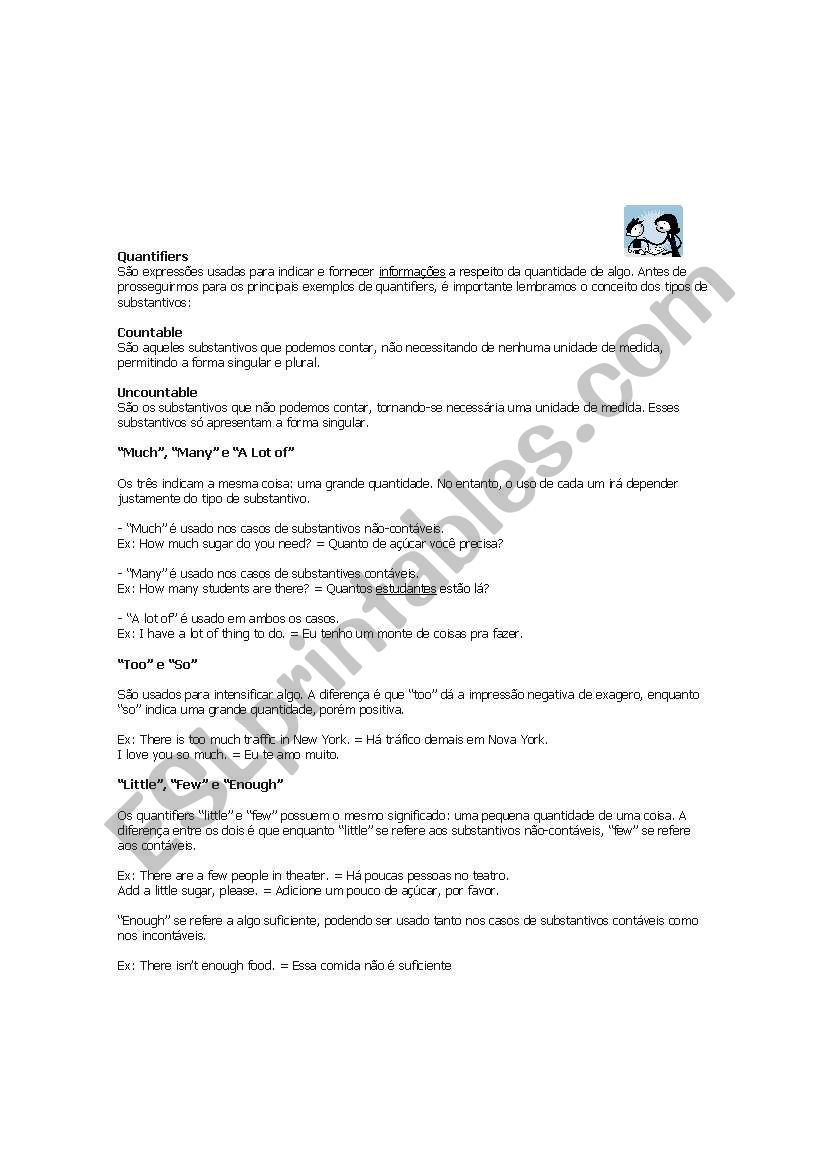 QUANTIFIERS worksheet