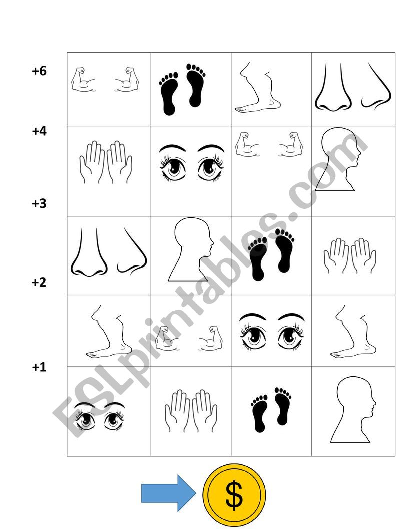 Parts of the Body Coin Flick Game