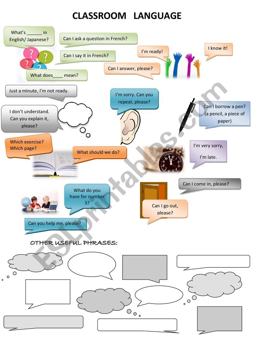 Classroom Language worksheet