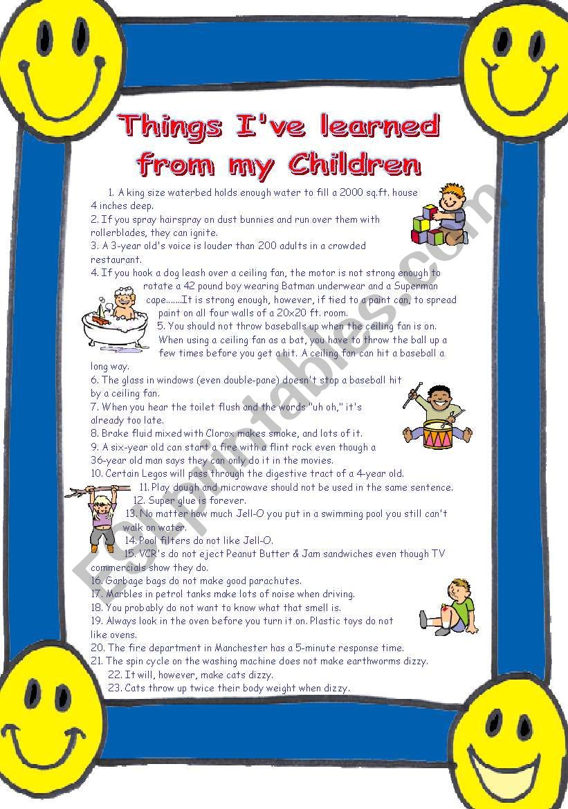 Things IÂ´ve learned from my children