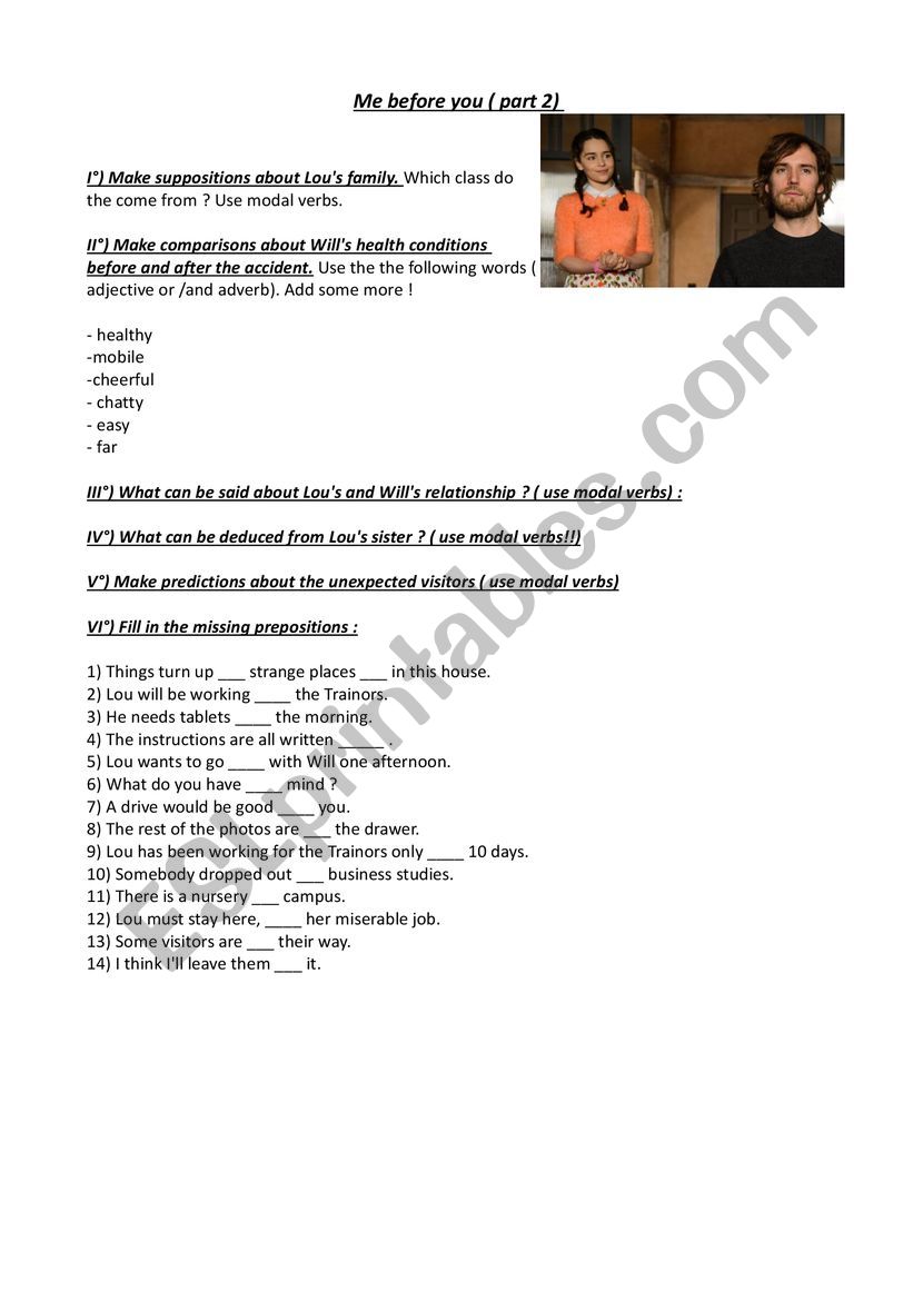 Me before you  ( film part 2) worksheet