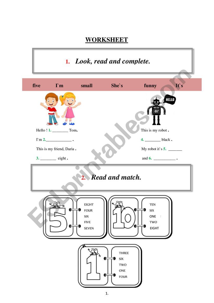 Verb TO BE worksheet