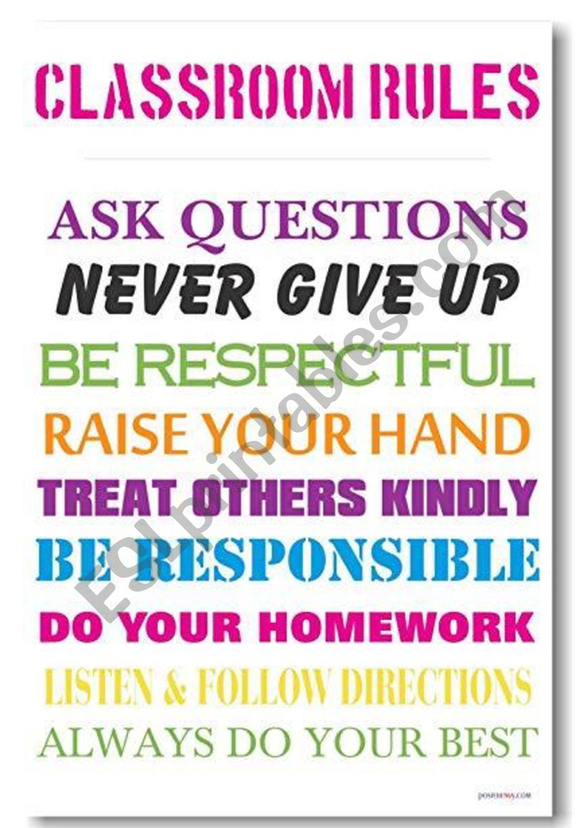 Classroom rules worksheet