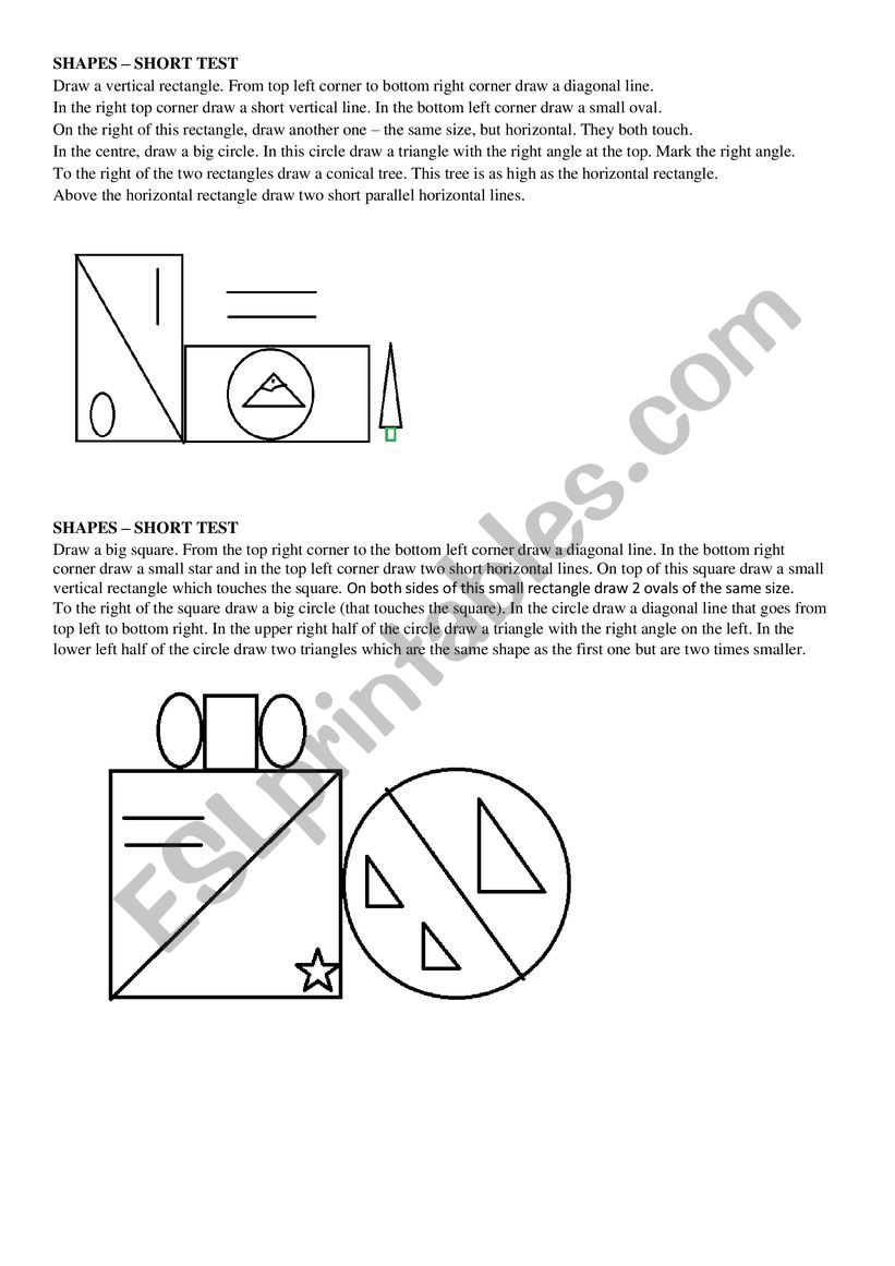 Shapes worksheet