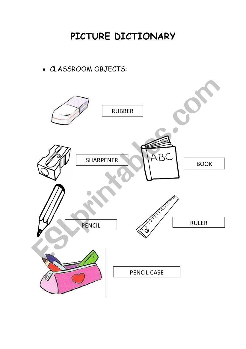 PICTURE DICTIONARY SCHOOL MATERIALS