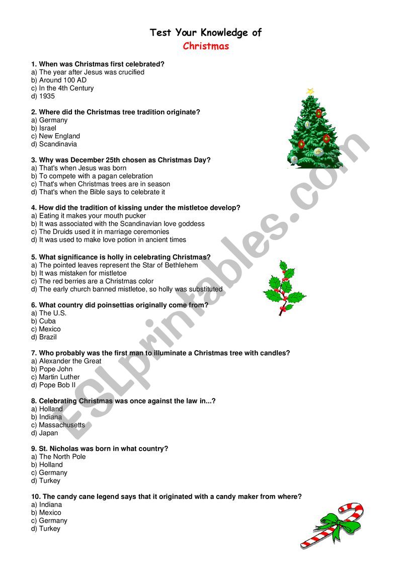 Christmas Quiz worksheet