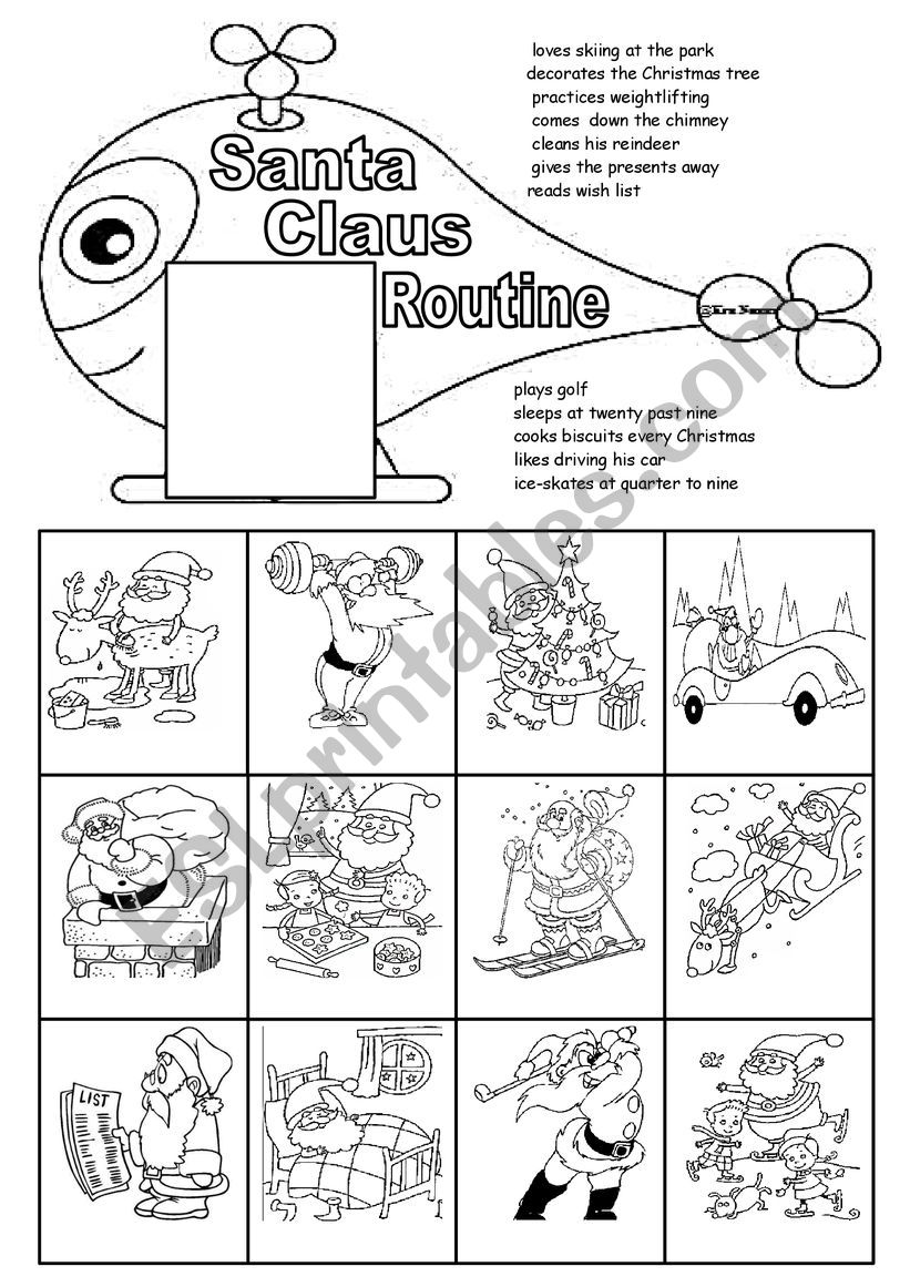 Santa Claus Routine worksheet