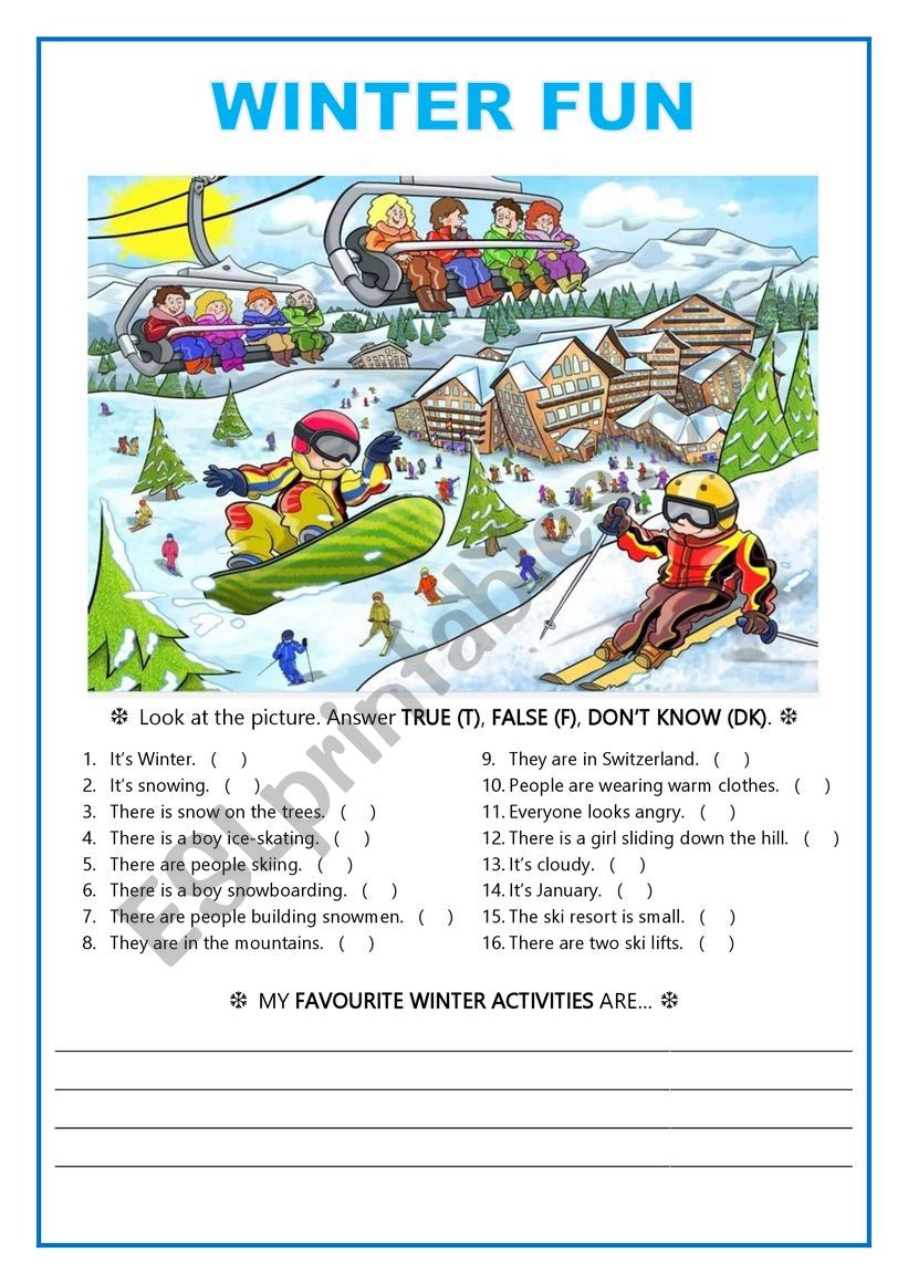 Winter Fun worksheet