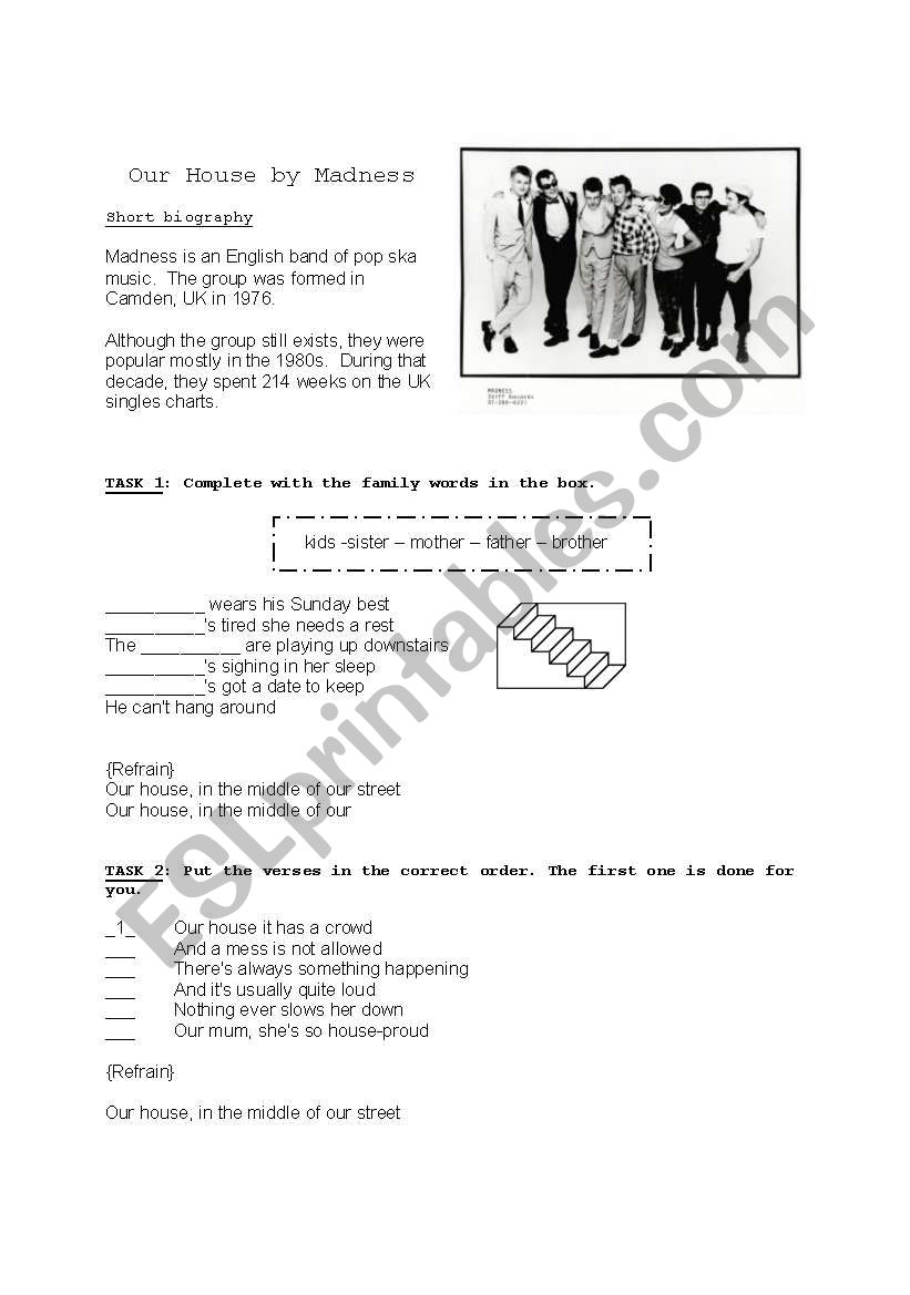 Our house by Madness - listening activity