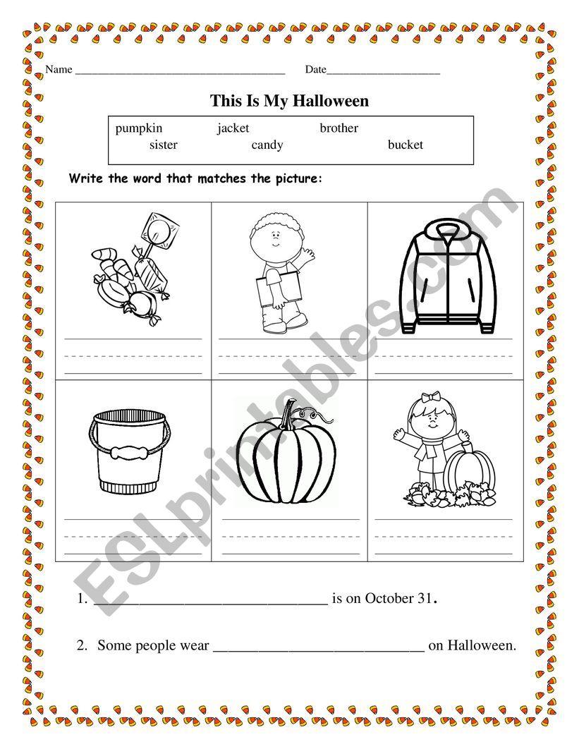 Halloween Vocabulary & Possessive Pronouns