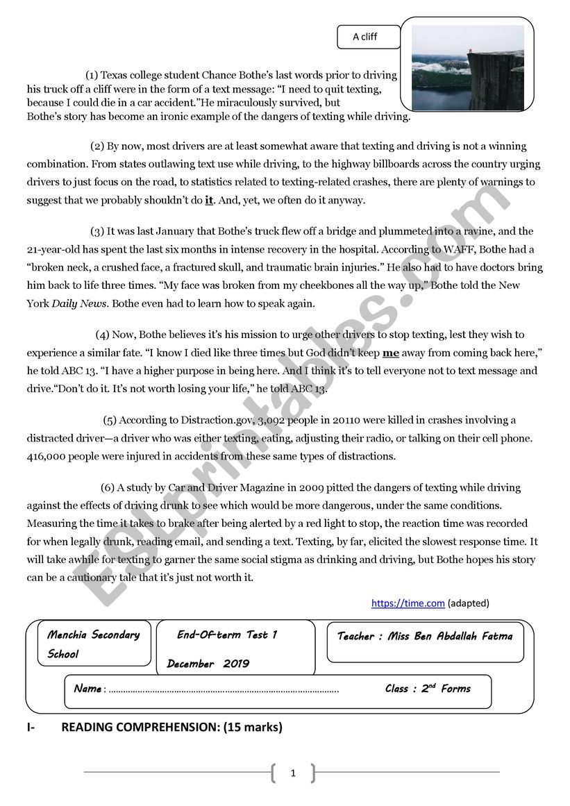 end-of-tem test 1 worksheet