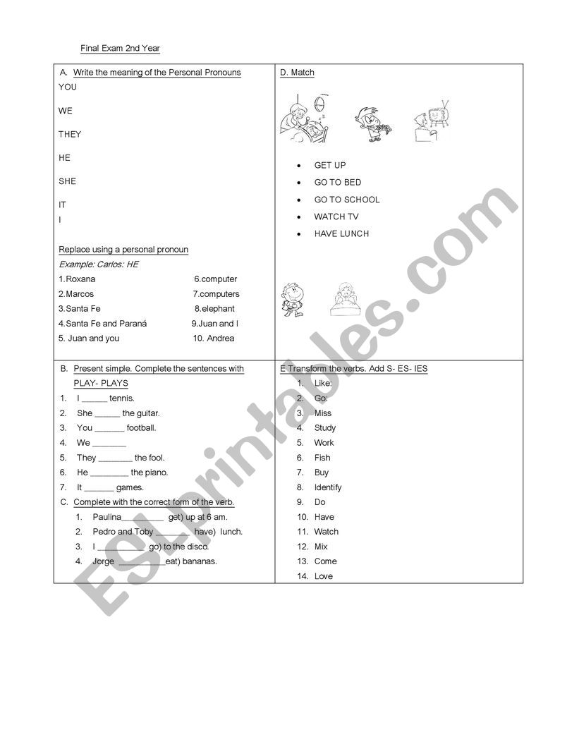 Present Simple practice  worksheet